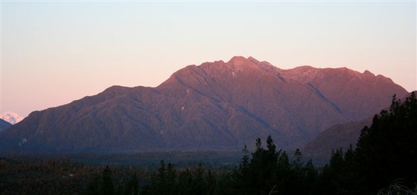 Sun set Mount Turiwhate Ecological Island from Big Dam Hill 